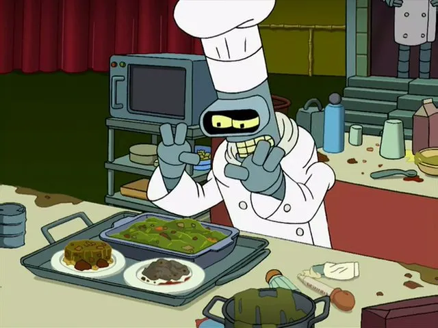 robot bender cooking